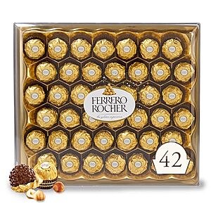 [Prime, Lightning Deal] $17 | 42-Count Ferrero Rocher Gourmet Hazelnut Milk Chocolate Gift Box at Amazon